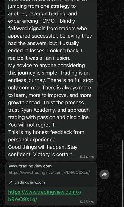 Anonymised WhatsApp feedback screenshot from Pravind about personalised guidance