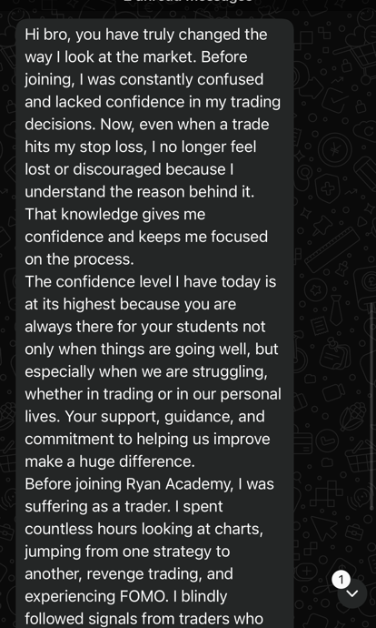 Anonymised WhatsApp feedback screenshot from Pravind about structured learning